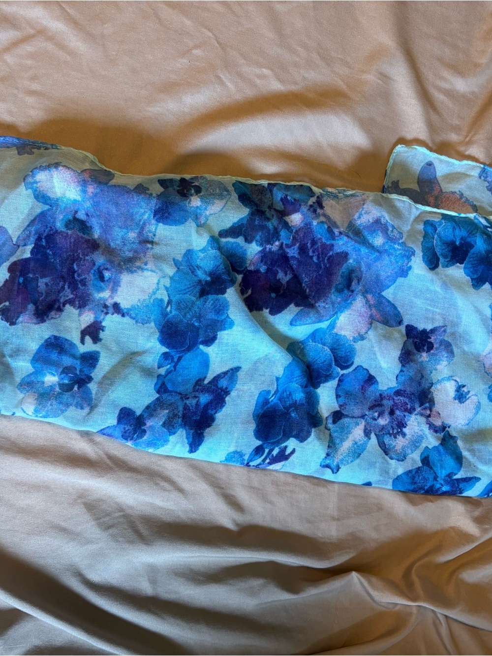 Blue Floral Women’s Sarong Beach Wrap - Lightweight Floral Print